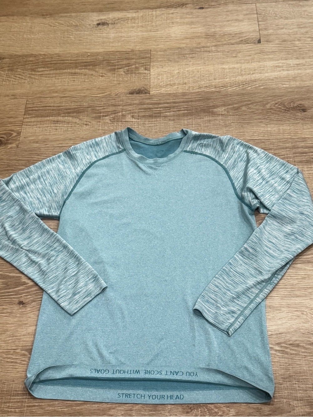 Lululemon Metal Vent Tech Long Sleeve Top Heathered Blue Green Athletic Running